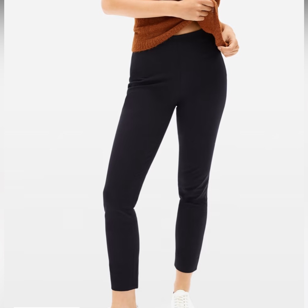 NWOT Everlane Side-Zip Stretch Cotton Pant in Black size 2
